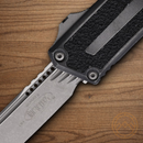Microtech Auto Scarab II Folding Knife 3.9" Bohler M390MK Weathered/Black Aluminum Handle