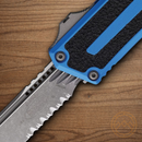 Microtech Auto Scarab II Folding Knife 3.9" Bohler M390MK Blue/Black Aluminum Handle
