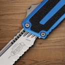 Microtech Auto Scarab II Folding Knife 3.9" Bohler M390MK Blue/Black Aluminum Handle