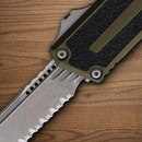 Microtech Auto Scarab II Folding Knife 3.9" Bohler M390MK Steel Blade OD Green/Black Aluminum Handle