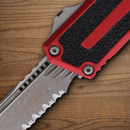 Microtech Auto Scarab II Folding Knife 3.9" Bohler M390MK Steel Blade Red/Black Aluminum Handle