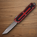 Microtech Auto Scarab II Folding Knife 3.9" Bohler M390MK Steel Blade Red/Black Aluminum Handle