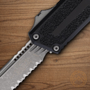Microtech Auto Scarab II Folding Knife 3.9" Bohler M390MK Black Aluminum Handle
