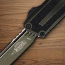 Microtech Auto Scarab II Folding Knife 3.9" Bohler M390MK Steel Blade Weathered Grenade Green/Black Aluminum Handle