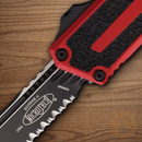 Microtech Auto Scarab II Folding Knife 3.9" Bohler M390MK Steel Blade Red/Black Aluminum Handle