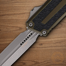 Microtech Auto Scarab II Folding Knife 3.9" Premium Steel Blade OD Green/Black Aluminum Handle