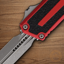 Microtech Auto Scarab II Folding Knife 3.9" Bohler M390MK Steel Blade Red/Black Aluminum Handle