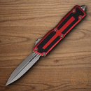 Microtech Auto Scarab II Folding Knife 3.9" Bohler M390MK Steel Blade Red/Black Aluminum Handle