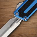 Microtech Auto Scarab II Folding Knife 3.9" Bohler M390MK Steel Blade Blue/Black Aluminum Handle