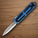 Microtech Auto Scarab II Folding Knife 3.9" Bohler M390MK Steel Blade Blue/Black Aluminum Handle