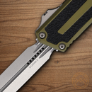 Microtech Auto Scarab II Folding Knife 3.9" Premium Steel Blade OD Green/Black Aluminum Handle