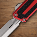 Microtech Auto Scarab II Folding Knife 3.9" Bohler M390MK Steel Blade Red/Black Aluminum Handle