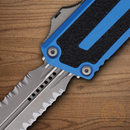 Microtech Auto Scarab II Folding Knife 3.9" Bohler M390MK Steel Blade Blue/Black Aluminum Handle