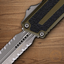 Microtech Auto Scarab II Folding Knife 3.9" Premium Steel Blade OD Green/Black Aluminum Handle