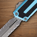 Microtech Auto Scarab II Folding Knife 3.9" Bohler M390MK Steel Blade Turquoise/Black Aluminum Handle