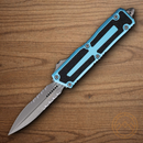 Microtech Auto Scarab II Folding Knife 3.9" Bohler M390MK Steel Blade Turquoise/Black Aluminum Handle