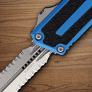 Microtech Auto Scarab II Folding Knife 3.9" Bohler M390MK Steel Blade Blue/Black Aluminum Handle