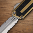 Microtech Auto Scarab II Folding Knife 3.9" Bohler M390MK Steel Blade Tan/Black Aluminum Handle