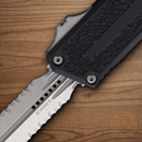Microtech Auto Scarab II Folding Knife 3.9" Premium Steel Blade Black Aluminum Handle