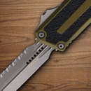 Microtech Auto Scarab II Folding Knife 3.9" Premium Steel Blade OD Green/Black Aluminum Handle