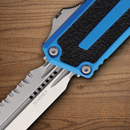 Microtech Auto Scarab II Folding Knife 3.9" Bohler M390MK Steel Blade Blue/Black Aluminum Handle