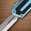 Microtech Auto Scarab II Folding Knife 3.9" Bohler M390MK Steel Blade Turquoise/Black Aluminum Handle