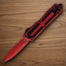 Microtech Auto Scarab II Folding Knife 3.9" Premium Steel Blade Red/Black Aluminum Handle