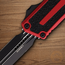 Microtech Auto Scarab II Folding Knife 3.9" Bohler M390MK Steel Blade Red/Black Aluminum Handle
