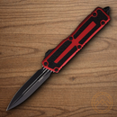 Microtech Auto Scarab II Folding Knife 3.9" Bohler M390MK Steel Blade Red/Black Aluminum Handle