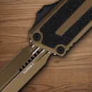 Microtech Auto Scarab II Folding Knife 3.9" Bohler M390MK Steel Blade Burnt Bronze/Black Aluminum Handle