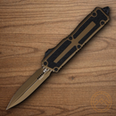 Microtech Auto Scarab II Folding Knife 3.9" Bohler M390MK Steel Blade Burnt Bronze/Black Aluminum Handle