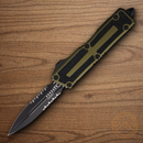 Microtech Auto Scarab II Folding Knife 3.9" Premium Steel Blade OD Green/Black Aluminum Handle