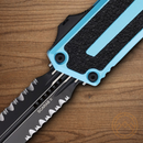 Microtech Auto Scarab II Folding Knife 3.9" Premium Steel Blade Turquoise/Black Aluminum Handle