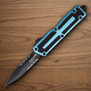 Microtech Auto Scarab II Folding Knife 3.9" Premium Steel Blade Turquoise/Black Aluminum Handle
