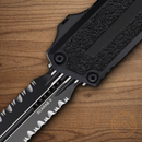 Microtech Auto Scarab II Folding Knife 3.9" Premium Steel Blade Black Aluminum Handle