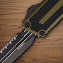 Microtech Auto Scarab II Folding Knife 3.9" Premium Steel Blade OD Green/Black Aluminum Handle
