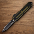 Microtech Auto Scarab II Folding Knife 3.9" Premium Steel Blade OD Green/Black Aluminum Handle