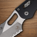 Microtech Stitch S/E Ram Folding Knife 3.75" Bohler M390MK Steel Blade Black G10 Handle
