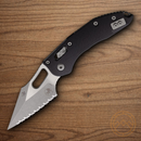 Microtech Stitch S/E Ram Lok Folding Knife 3.75" Bohler M390MK Steel Blade Black G10 Handle