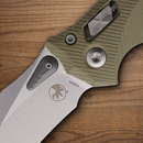 Microtech Amphibian Folding Knife 4" Bohler M390MK Steel Blade OD Green G10 Handle