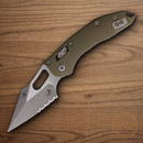 Microtech Stitch Folding Knife 3.75" Bohler M390MK Steel Blade OD Green G10 Handle