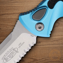 Microtech Auto Socom Elite Folding Knife 4" Premium Steel Blade Turquoise/Black Aluminum Handle