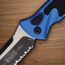 Microtech Auto Socom Elite Folding Knife 4" Premium Steel Blade Blue/Black Aluminum Handle