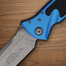 Microtech Socom Folding Knife 4" Premium Steel Blade Blue/Black Aluminum Handle
