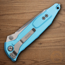 Microtech Socom Elite Folding Knife 4" Premium Steel Blade Turquoise/Black Aluminum Handle