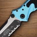 Microtech Socom Elite Folding Knife 4" Premium Steel Blade Turquoise/Black Aluminum Handle