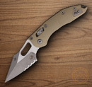Microtech Stitch Folding Knife 3.75" Bohler M390MK Steel Blade Tan G10 Handle
