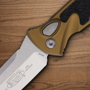 Microtech Auto Socom Elite Folding Knife 4" Bohler M390MK Steel Blade Tan/Black Aluminum Handle