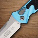 Microtech Auto Socom Elite Folding Knife 4" Bohler M390MK Steel Blade Turquoise/Black Aluminum Handle