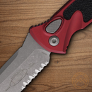 Microtech Auto Socom Elite Folding Knife 4" Bohler M390MK Steel Blade Merlot/Black Aluminum Handle